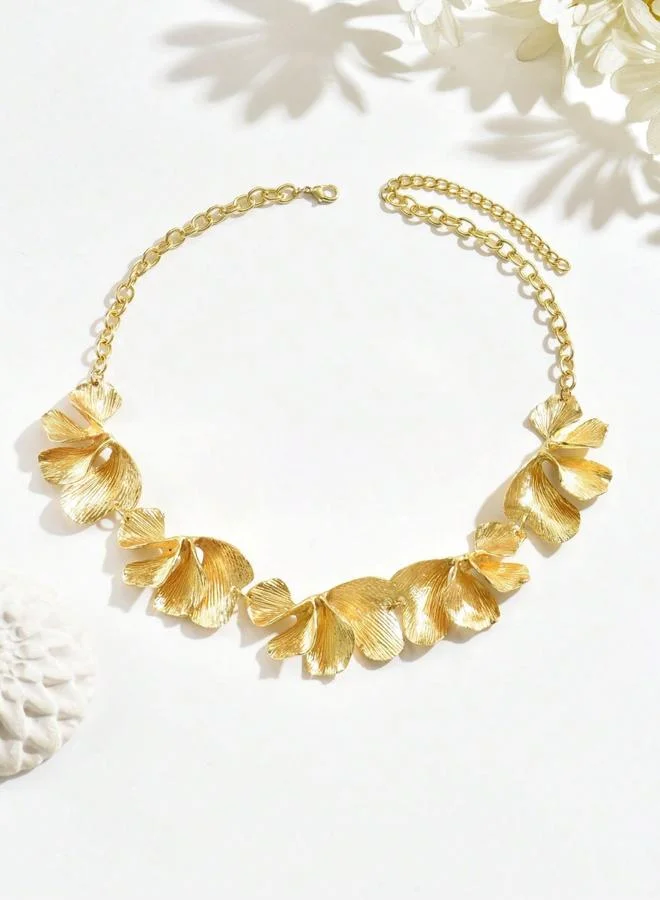Take Two  Women Gold Floral Statement Necklace for Women | Best Price UAE